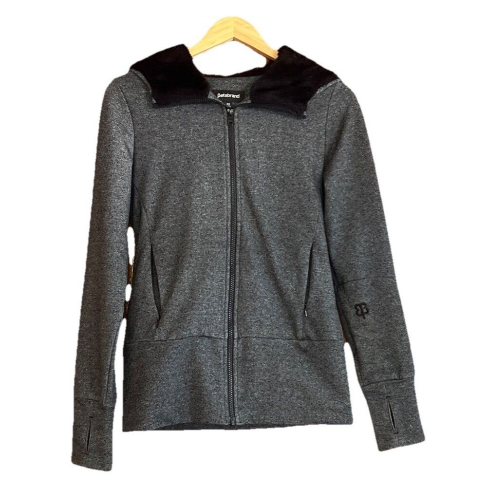 Betabrand Knockout Travel Hoodie Faux Fur Neck Pillow Cozy Gorpcore Womens XS